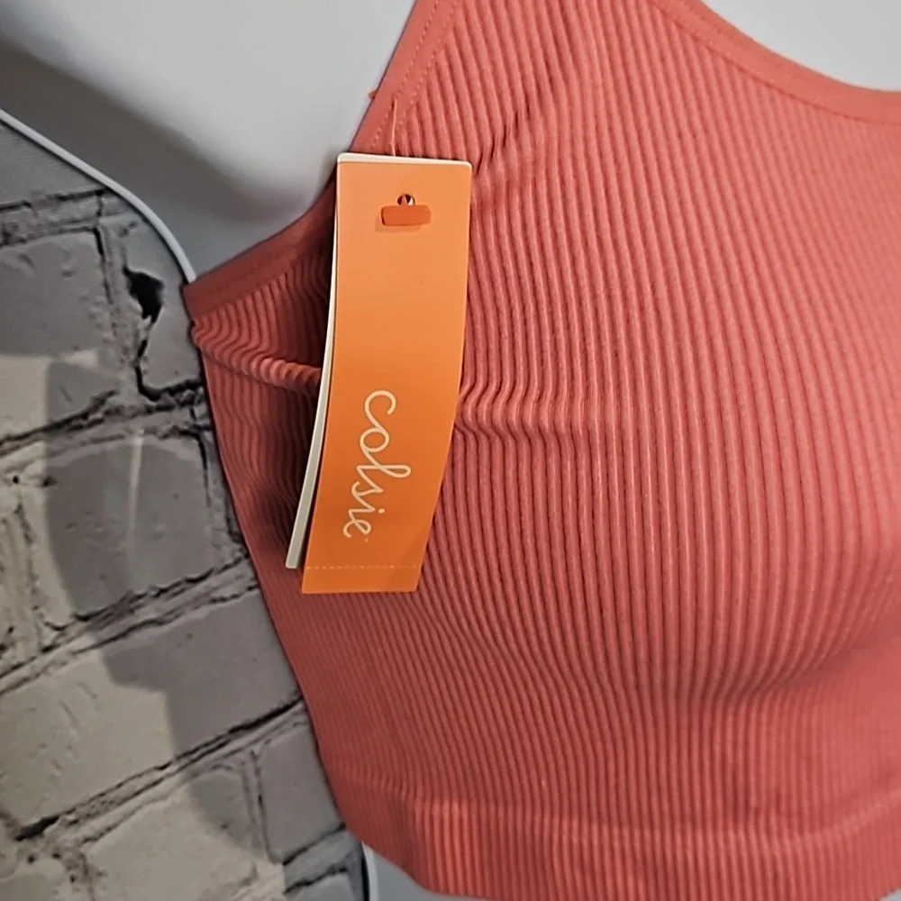 Colsie ribbed bratank top Long Line - Picture 4 of 7